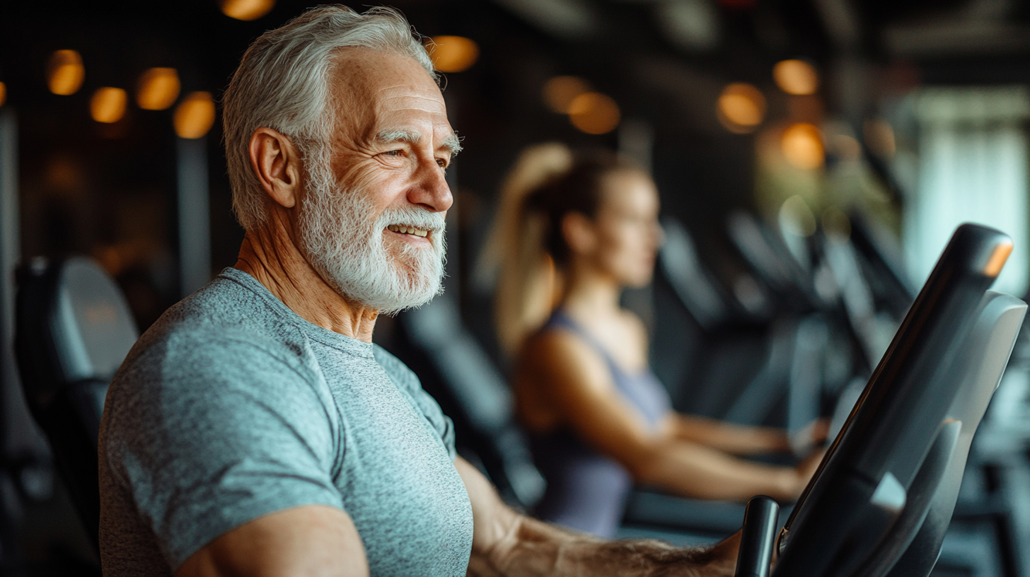 Група старших людей на тренуванні